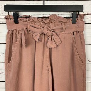 Thread and Supply -Paperbag wide leg pink pant